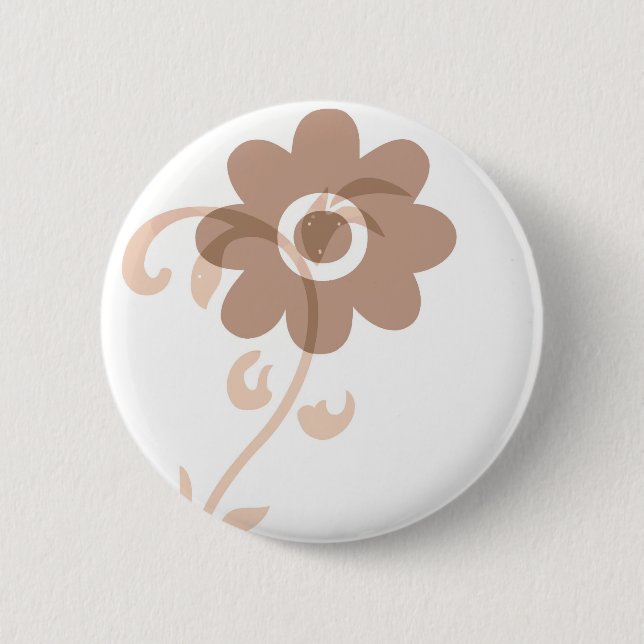 Fun Earthy Flower Pinback Button (Front)