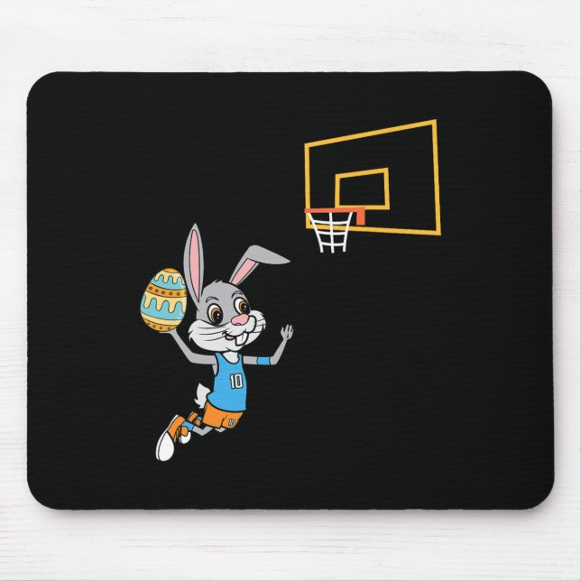 Fun Easter Egg Bunny Dunk Basketball Game Easter K Mouse Pad (Front)