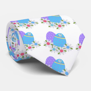 Fun Easter Egg With Purple and Blue Eggs Tie