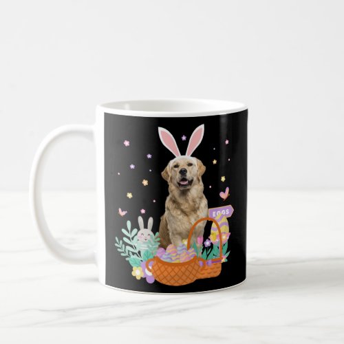 Fun easter golden retriever dog eggs hunt basket b coffee mug