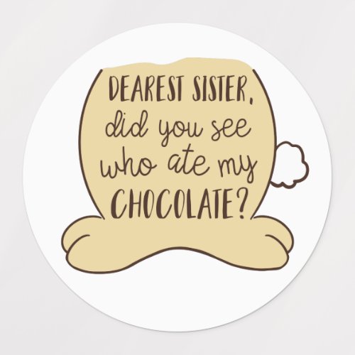 Fun Easter Hilarious Quote Cute Adorable Sister Kids Labels