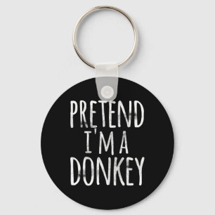 Fun Easy Lazy Halloween Pretend I'm A Donkey Costu Keychain