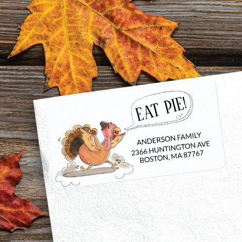 Fun Eat Pie Turkey Thanksgiving Address Label
