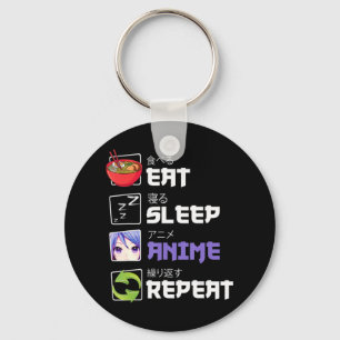 Fun Eat Sleep Anime Repeat Anime Japan Manga Gift Keychain