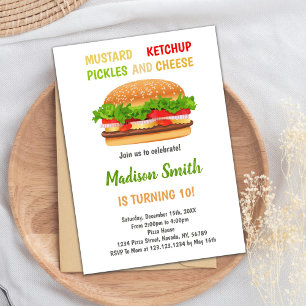 Fun Editable BBQ or Cookout Party Card for Kids or