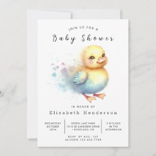 Fun Editable Duck Baby Shower  Invitation