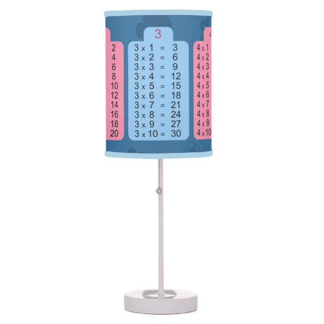 Fun Educational Multiplication Table For Kids Table Lamp (Front)