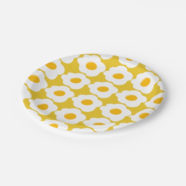Fun egg Breakfast gathering paper plate (Angled)