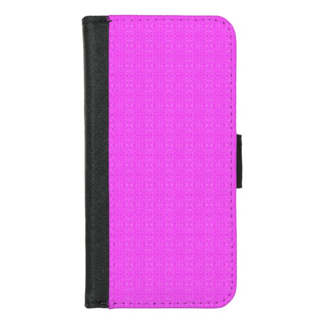 Fun Elegant Abstract Small Motif Pink Pattern iPhone Wallet Case (Front)