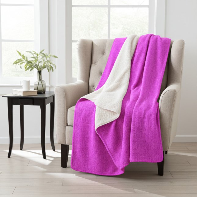 Fun Elegant Abstract Small Motif Pink Pattern Sherpa Blanket (Creator Uploaded)