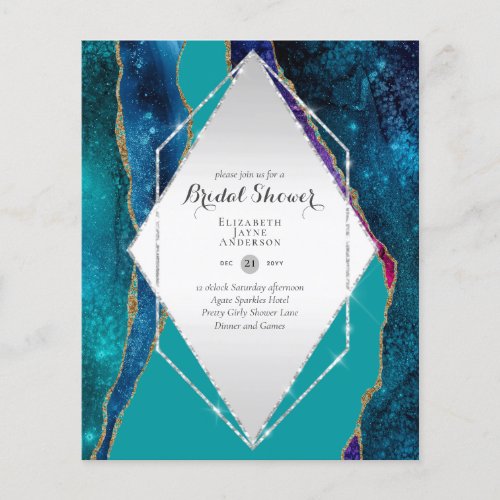 Fun Elegant Glittery BUDGET Bridal Shower Flyer