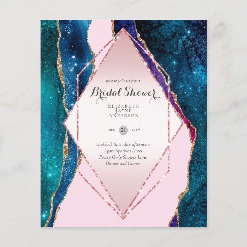 Fun Elegant Glittery BUDGET Bridal Shower Flyer