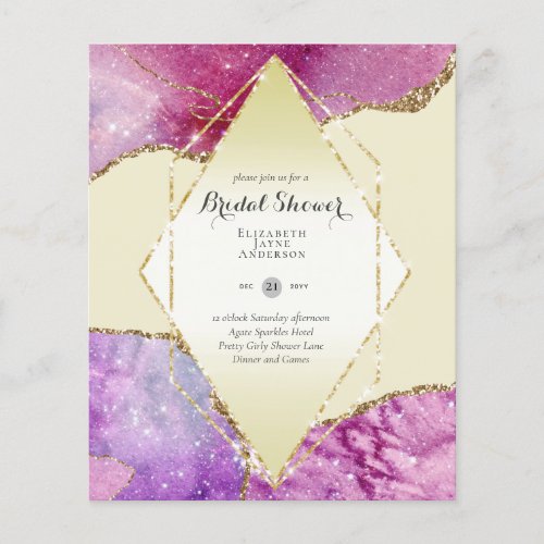 Fun Elegant Glittery BUDGET Bridal Shower Flyer