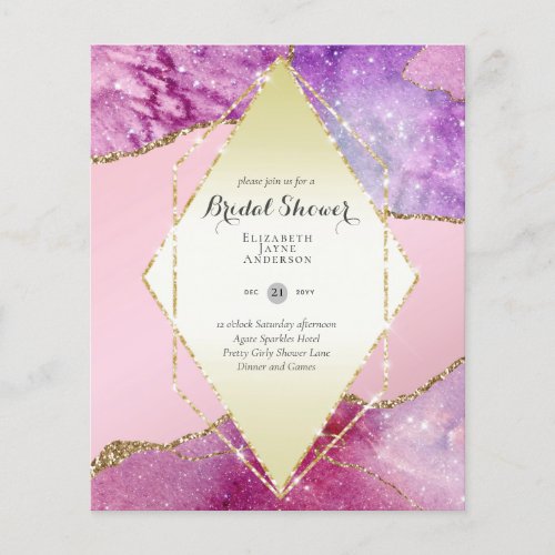 Fun Elegant Glittery BUDGET Bridal Shower Flyer