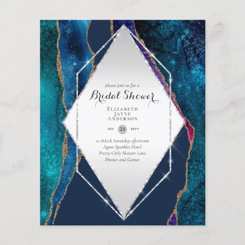 Fun Elegant Glittery BUDGET Bridal Shower Flyer