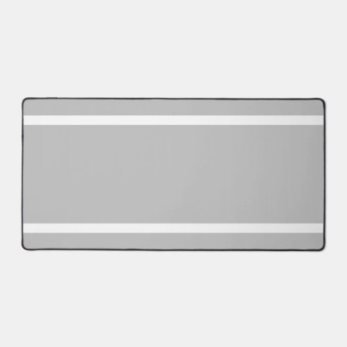 Fun Elegant Light Gray White Edge Racing Stripes  Desk Mat