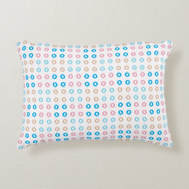 Fun Elegant Monogrammed Pink Blue Kids Lettering Accent Pillow (Front)