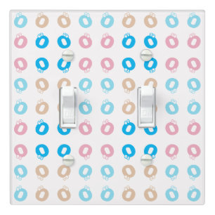 Fun Elegant Monogrammed Pink Blue Kids Lettering Light Switch Cover