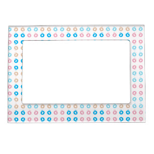 Fun Elegant Monogrammed Pink Blue Kids Lettering Magnetic Frame