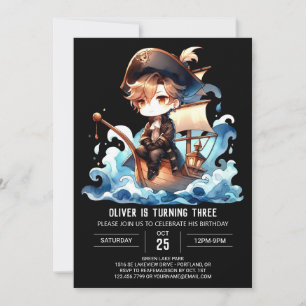 Fun Elegant Pirate Birthday Invitation