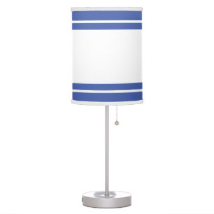 Fun Elegant Sporty Blue Wide White Racing Stripes Table Lamp