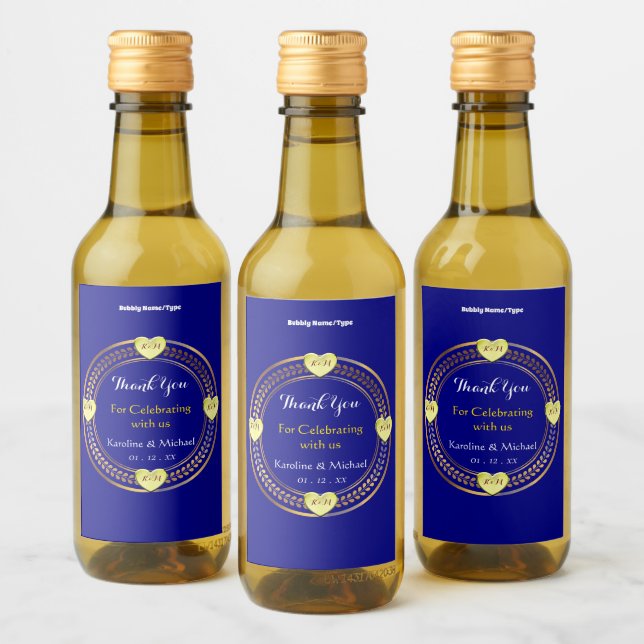 Fun Elegant Wedding Party Event Mini  Wine Label (Bottles)