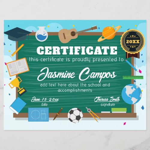 Fun Elementary Pre School Kids Certificate Award