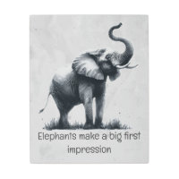 Fun Elephant Big First Impression Quote Animal Art