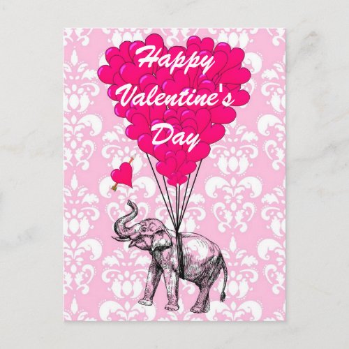 Fun elephant love Valentines Holiday Postcard