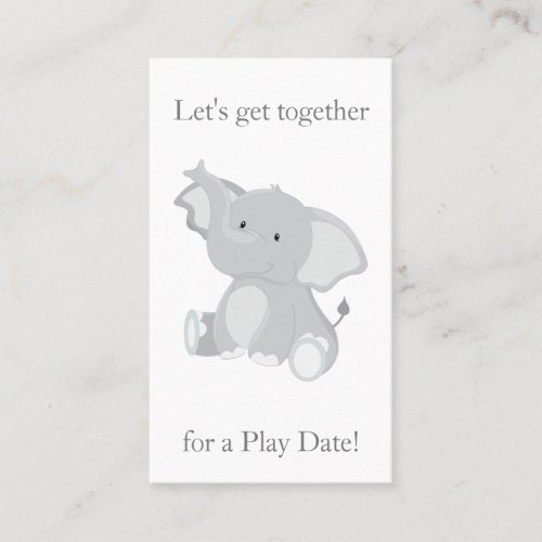 Fun Elephant Playdate Calling Card