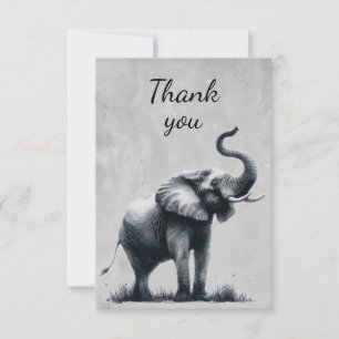 Fun Elephant Wildlife Animal Humor Thank You Card