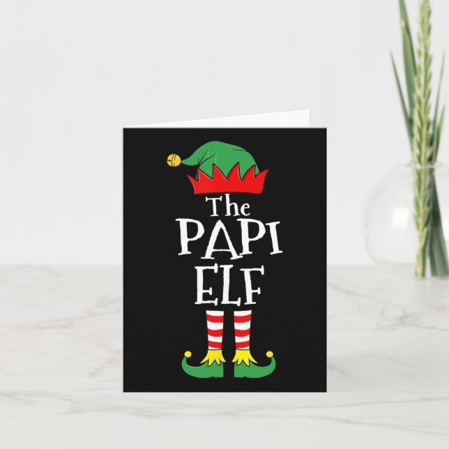 Fun Elf Christmas Pajamas Family  Card (Front)