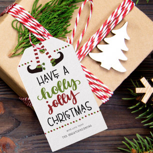 Fun Elf Legs Holly Jolly Christmas Gift Tags