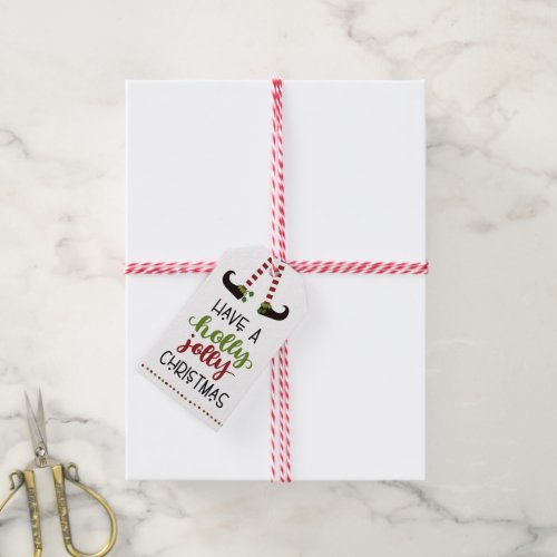 Fun Elf Legs Holly Jolly Christmas TO FROM Gift Tags