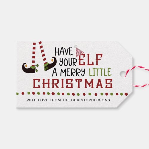 Fun Elf Legs Merry Little Christmas Gift Tags