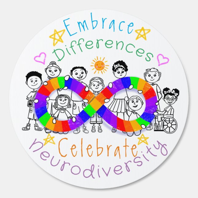 Fun Embrace Differences Autism Awareness Yard Sign (Front)