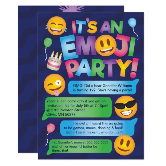 fun emoji party invitation zazzle com