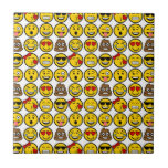 Fun Emoji Pattern Emotion Faces Ceramic Tile