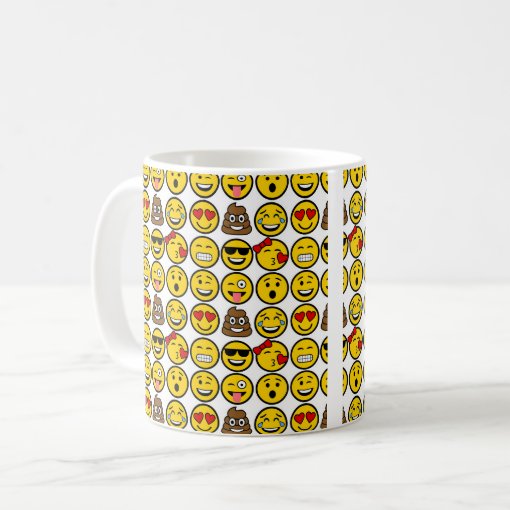 Fun Emoji Pattern Emotion Faces Coffee Mug | Zazzle