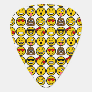Fun Emoji Pattern Emotion Faces Guitar Pick