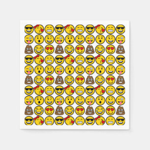 Fun Emoji Pattern Emotion Faces Napkins