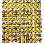 Fun Emoji Pattern Emotion Faces Shower Curtain (Front)