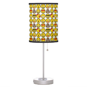Fun Emoji Pattern Emotion Faces Table Lamp