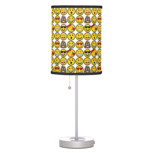 Fun Emoji Pattern Emotion Faces Table Lamp (Right)