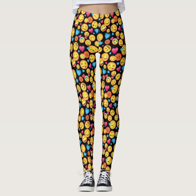 Fun Emoji Print Leggings (Front)