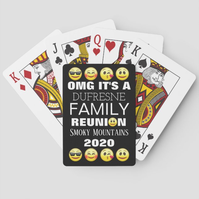 Fun Emojis Family Reunion Poker Cards (Back)