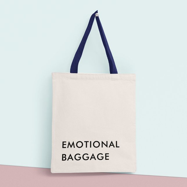 Fun EMOTIONAL BAGGAGE Minimalist Modern Typography Tote Bag (Creator Uploaded)