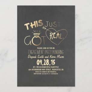 fun engagement party invitation This Just Got Real