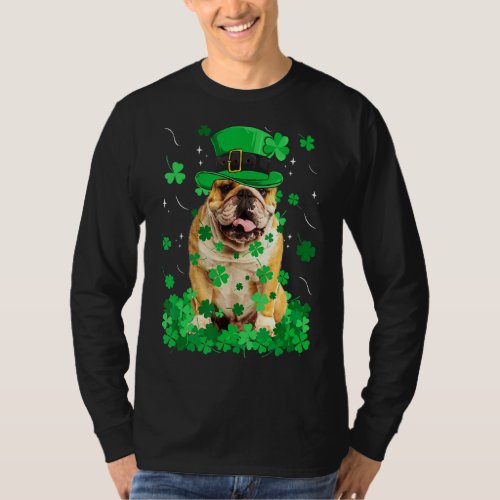 Fun English Bulldog Dog St Patrick S Day Irish Sha T_Shirt