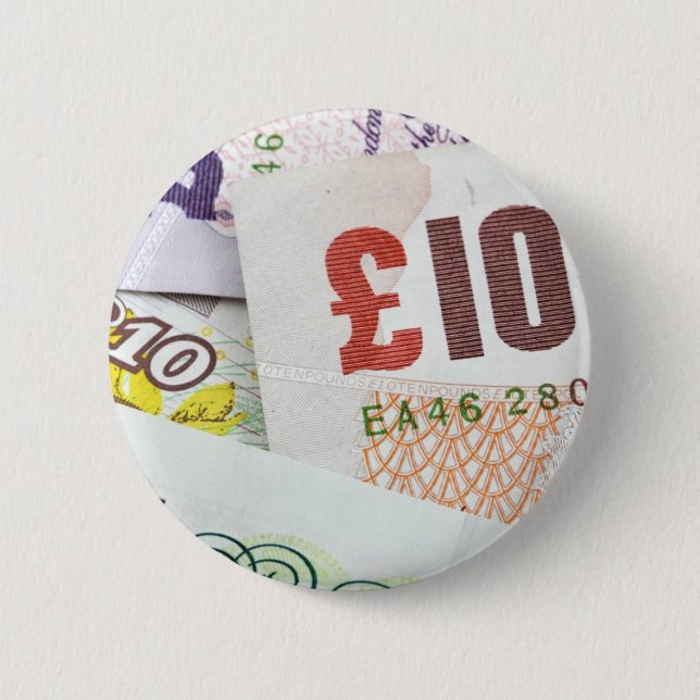 Fun English money pattern accessories Pound notes Pinback Button (Front)